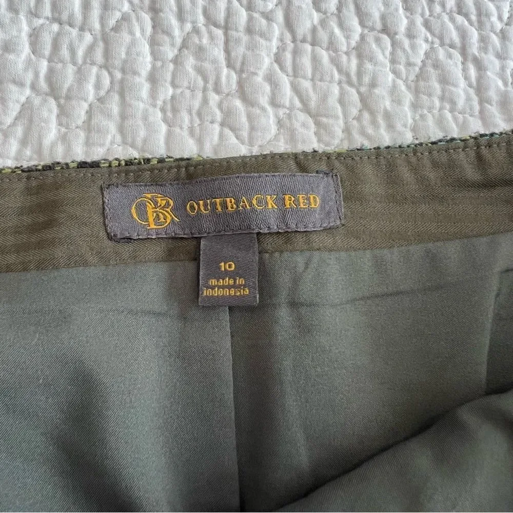 ✨‎ Outback Red Women’s Green Tweed Mini Skirt 10
